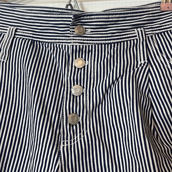 GAP High Rise Blue White Stripe Denim Shorts 12 Tall - Picture 4 of 14